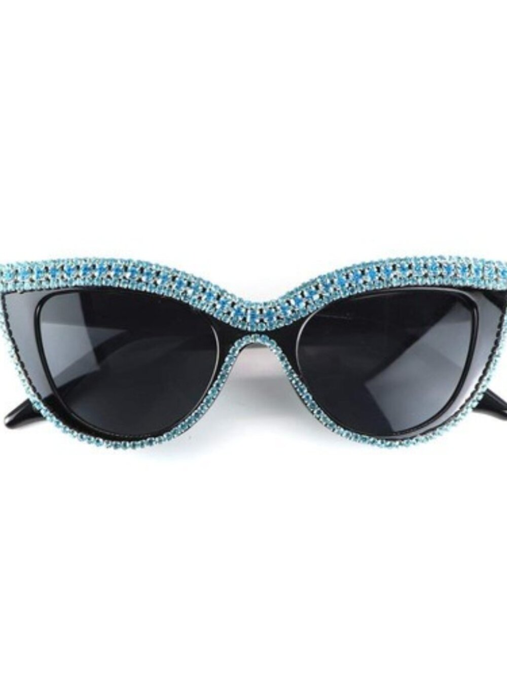 Cat Eye Blue Bling Rhinestones/Crystals Sunglasses